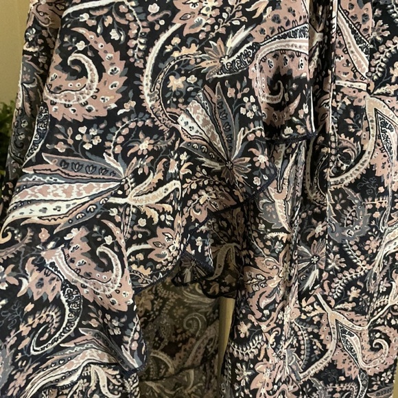 SUNDRESS blouson sundress Ruffled belted high low, casual vintage paisley Small - Picture 8 of 17